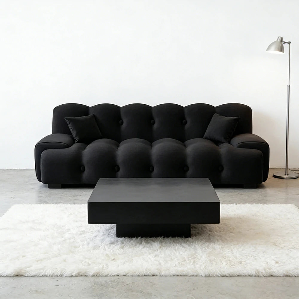 LIVARA 160/180cm Sofa Bed, 3-Position Adjustable Backrest, Milk Velvet Upholstery, High-Density Foam, Hidden Support Legs - Black