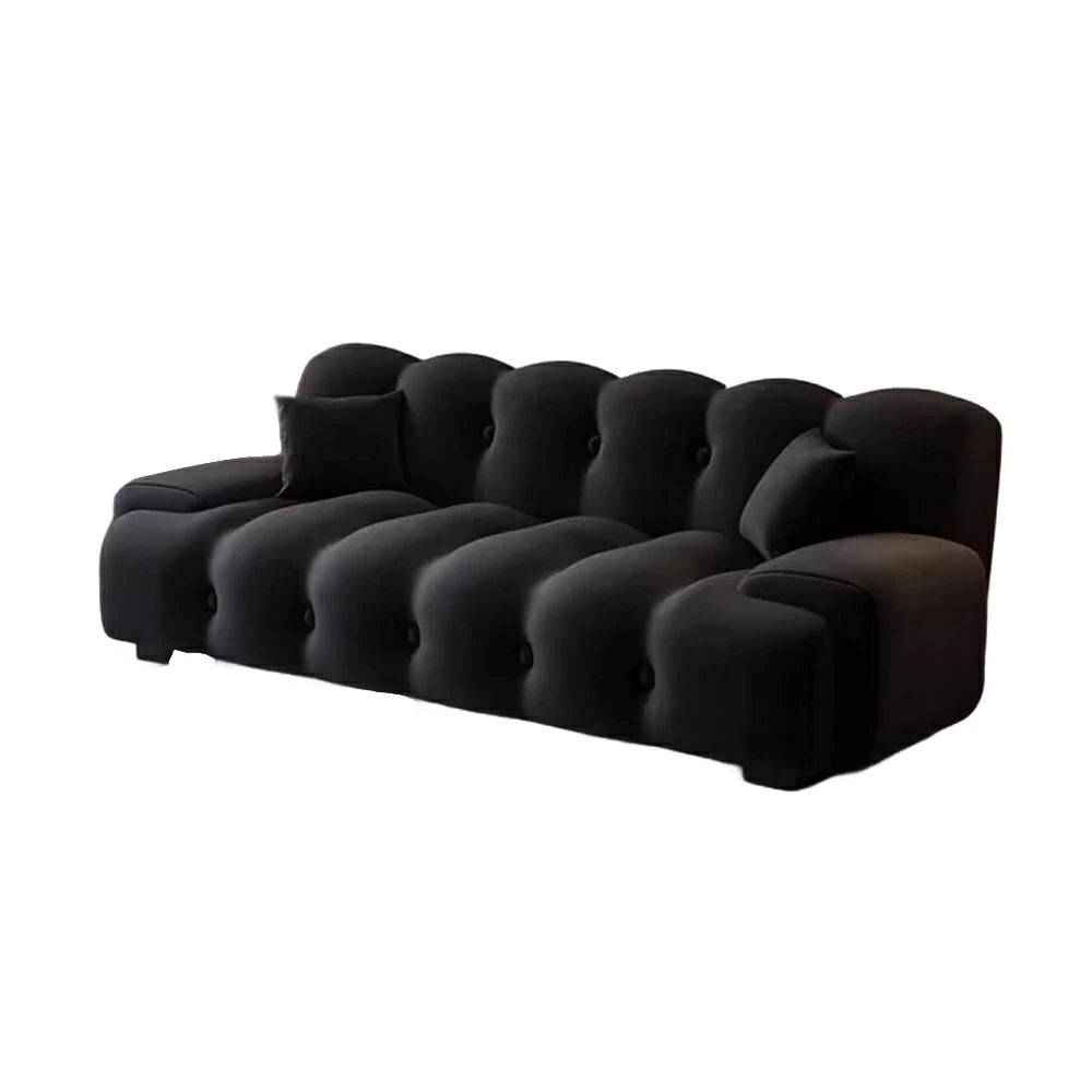 LIVARA 160/180cm Sofa Bed, 3-Position Adjustable Backrest, Milk Velvet Upholstery, High-Density Foam, Hidden Support Legs - Black
