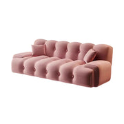 LIVARA 160/180cm Sofa Bed, 3-Position Adjustable Backrest, Milk Velvet Upholstery, High-Density Foam, Hidden Support Legs - Pink