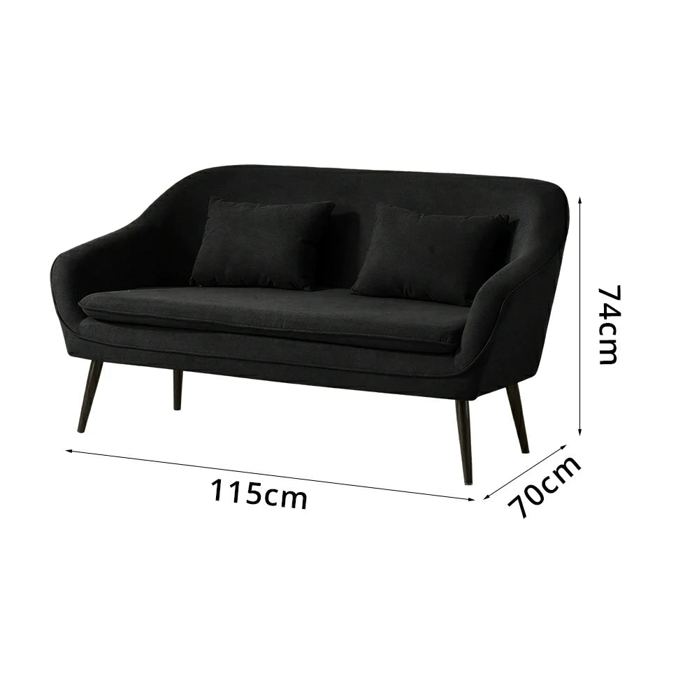 LIVARA Corduroy Sofa - Modern Living Room Lounge Couch - Black