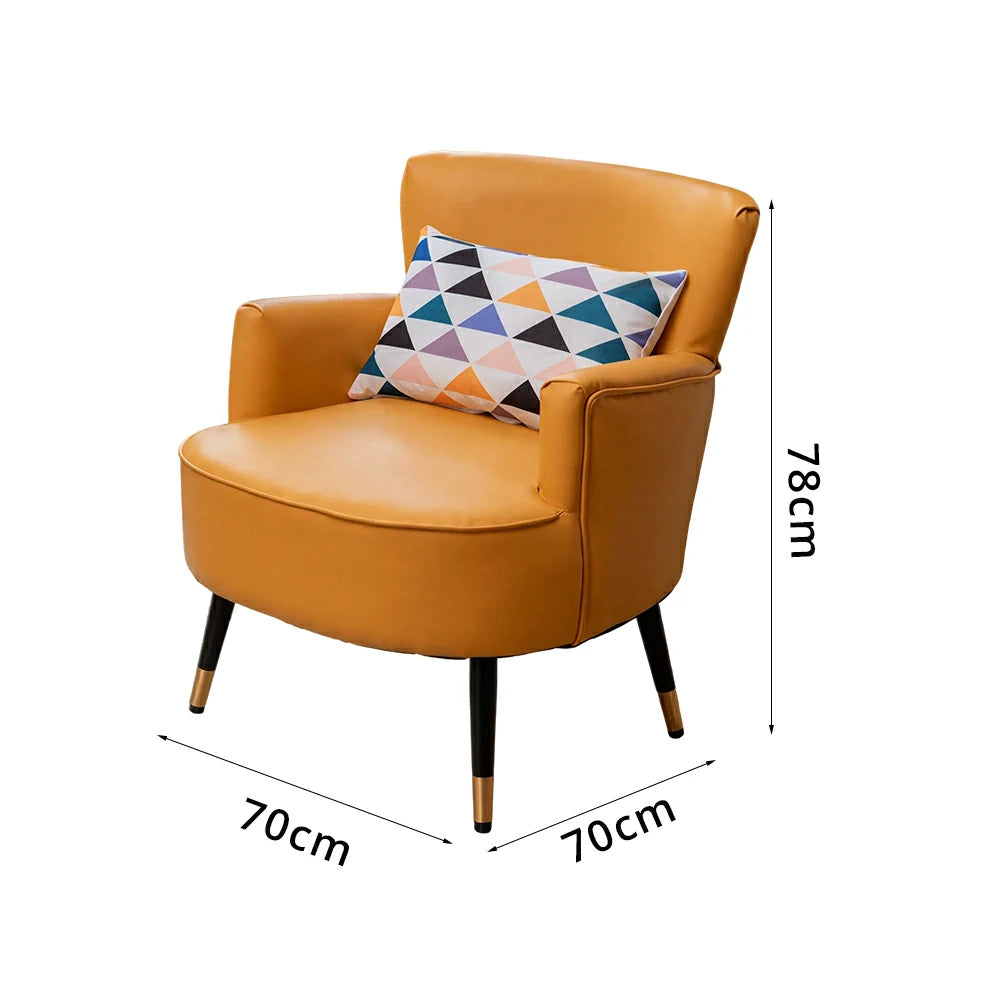 LIVARA Leather Sofa - Modern Living Room Lounge Couch - Lemon Yellow