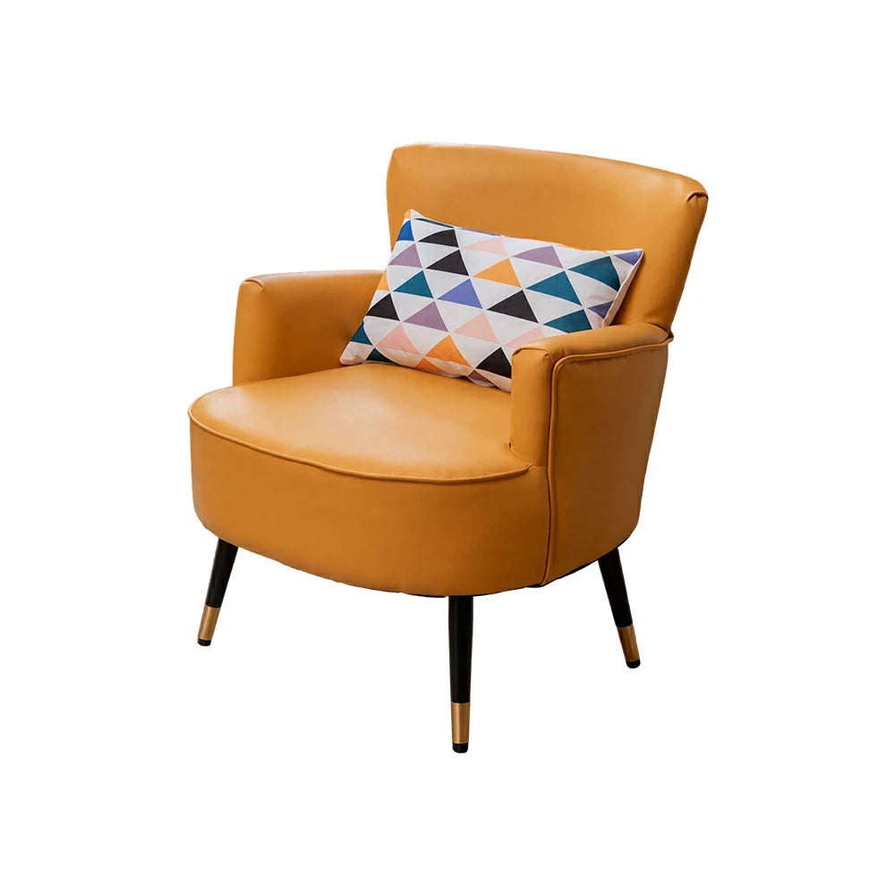 LIVARA Leather Sofa - Modern Living Room Lounge Couch - Lemon Yellow