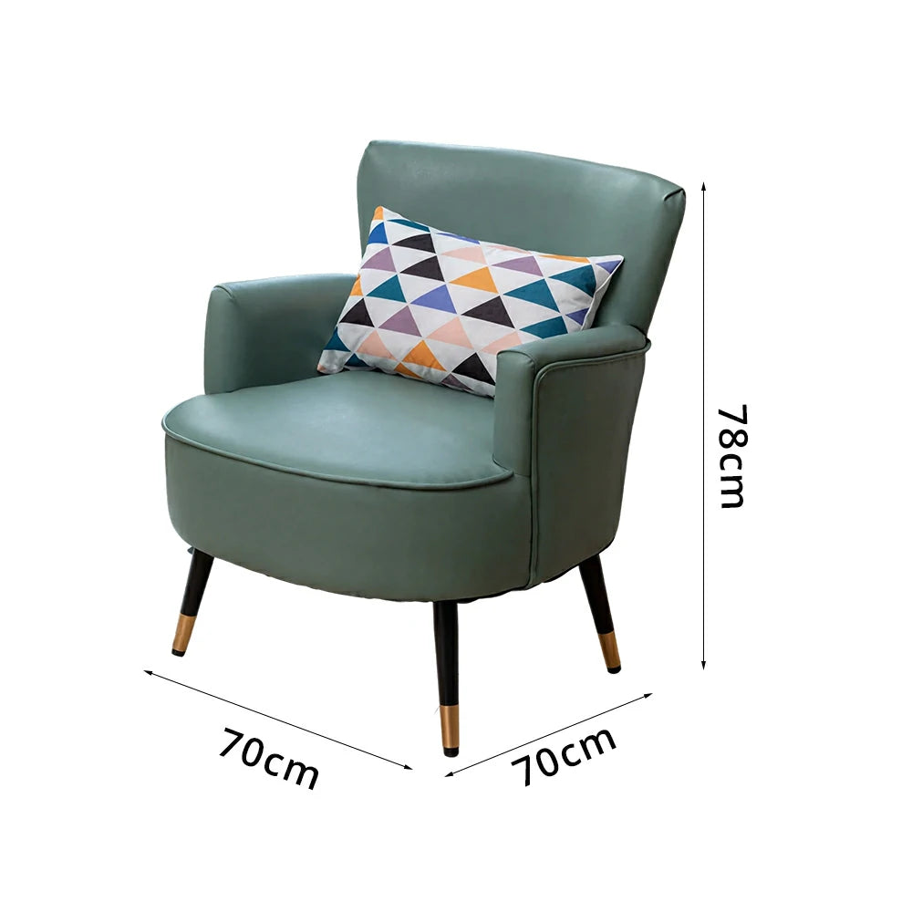 LIVARA Leather Sofa - Modern Living Room Lounge Couch - Cyan
