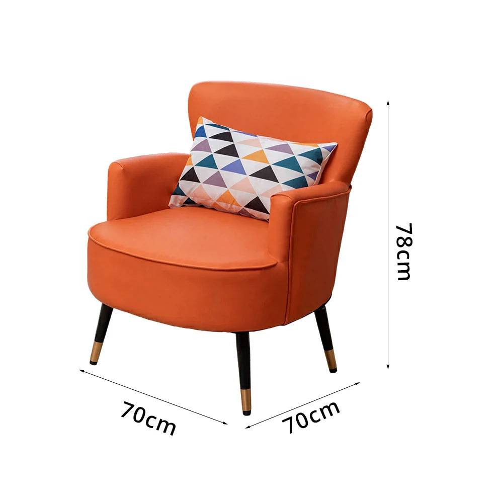 LIVARA Leather Sofa - Modern Living Room Lounge Couch - Orange
