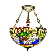 LIVARA European Vintage Stained Glass Chandelier Handcrafted Multi-Light Design 46cm Bedroom Dining Hallway Staircase