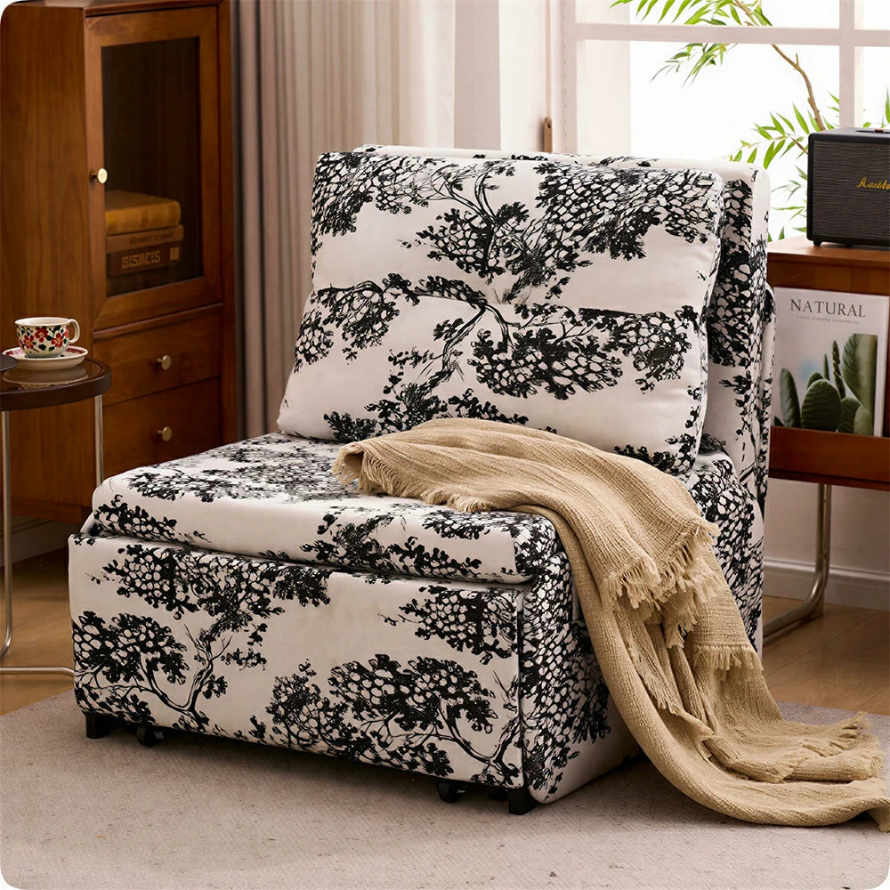 LIVARA Chenille Extendable Sofa - Multifunctional Living Room Lounge Couch - Bayberry