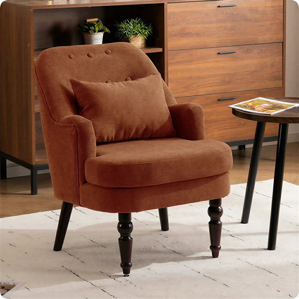 LIVARA Corduroy Sofa - Retro Living Room Lounge Couch - Vintage Brown