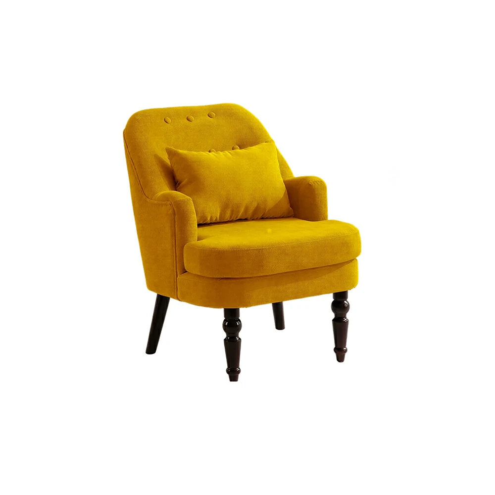 LIVARA Corduroy Sofa - Retro Living Room Lounge Couch - Vintage Yellow