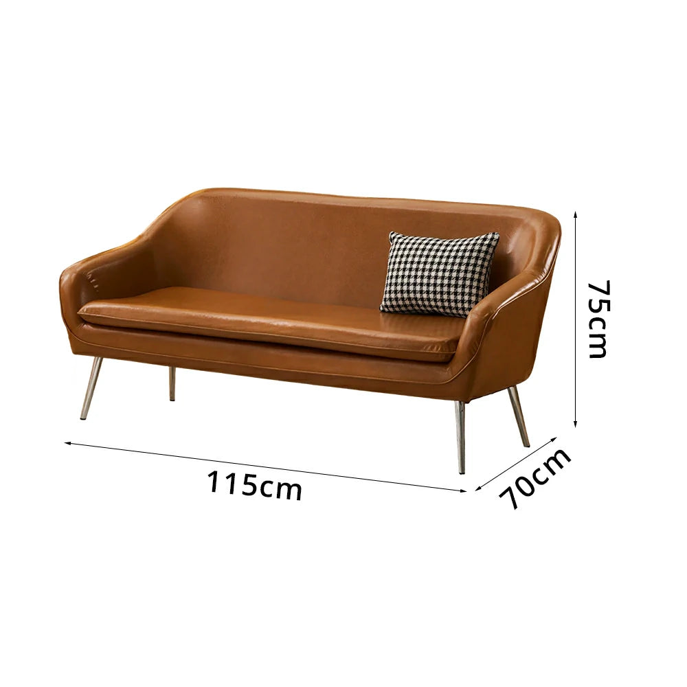 LIVARA Waxed Leather Sofa - Classic Living Room Lounge Couch - Brown
