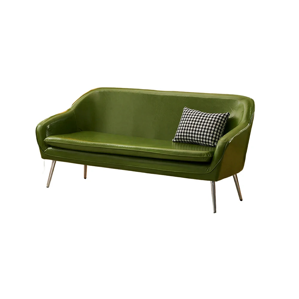 LIVARA Waxed Leather Sofa - Classic Living Room Lounge Couch - Green