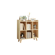 LIVARA Bookshelf - Raised Guardrail Solid Wood Storage Shelf with Legs 90cm - Natural Wood