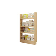 LIVARA Kids Bookshelf - Four-Tier Solid Wood Book Display Shelf 120cm for Reading Room - Natural Wood