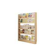 LIVARA Kids Bookshelf - Six-Tier Solid Wood Book Display Shelf 120cm for Reading Room - Natural Wood