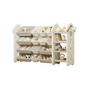 LIVARA Kids Storage Cabinet with Large Capacity Classified Storage 155cm for Kids Room Bedroom and Living Room - White