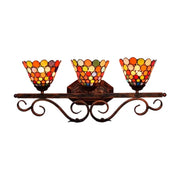 LIVARA 3-Light Stained Glass Wall Light Handcrafted Soft Ambient Vintage Lighting 63cm Bedroom Dining Living