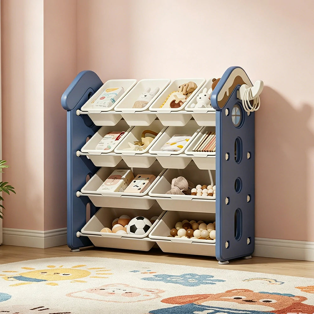LIVARA Kids Storage Cabinet with Large Capacity Classified Storage 98cm for Kids Room Bedroom and Living Room - Blue