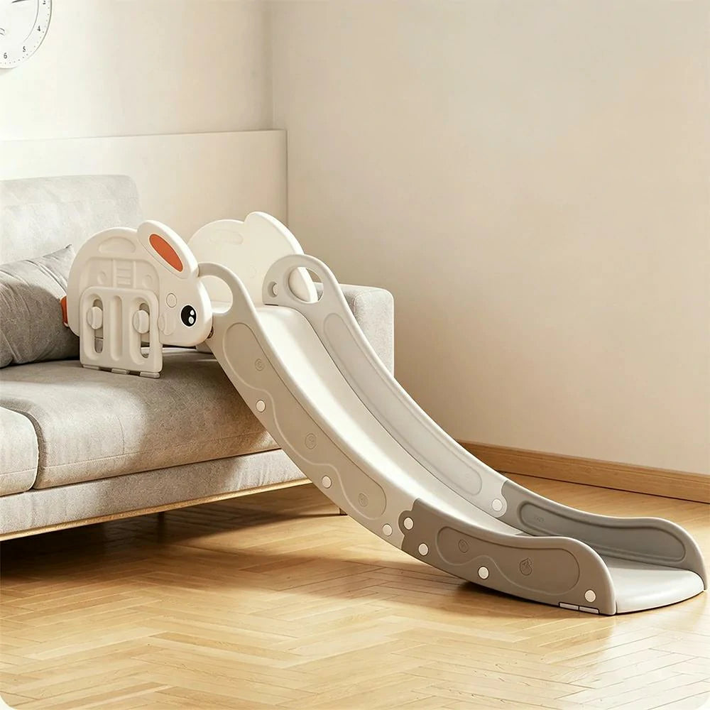LIVARA Rabbit Shape Kids Indoor Slide with Adjustable Handrail and Anti-slip Design for Bedroom Living Room and Kids Room