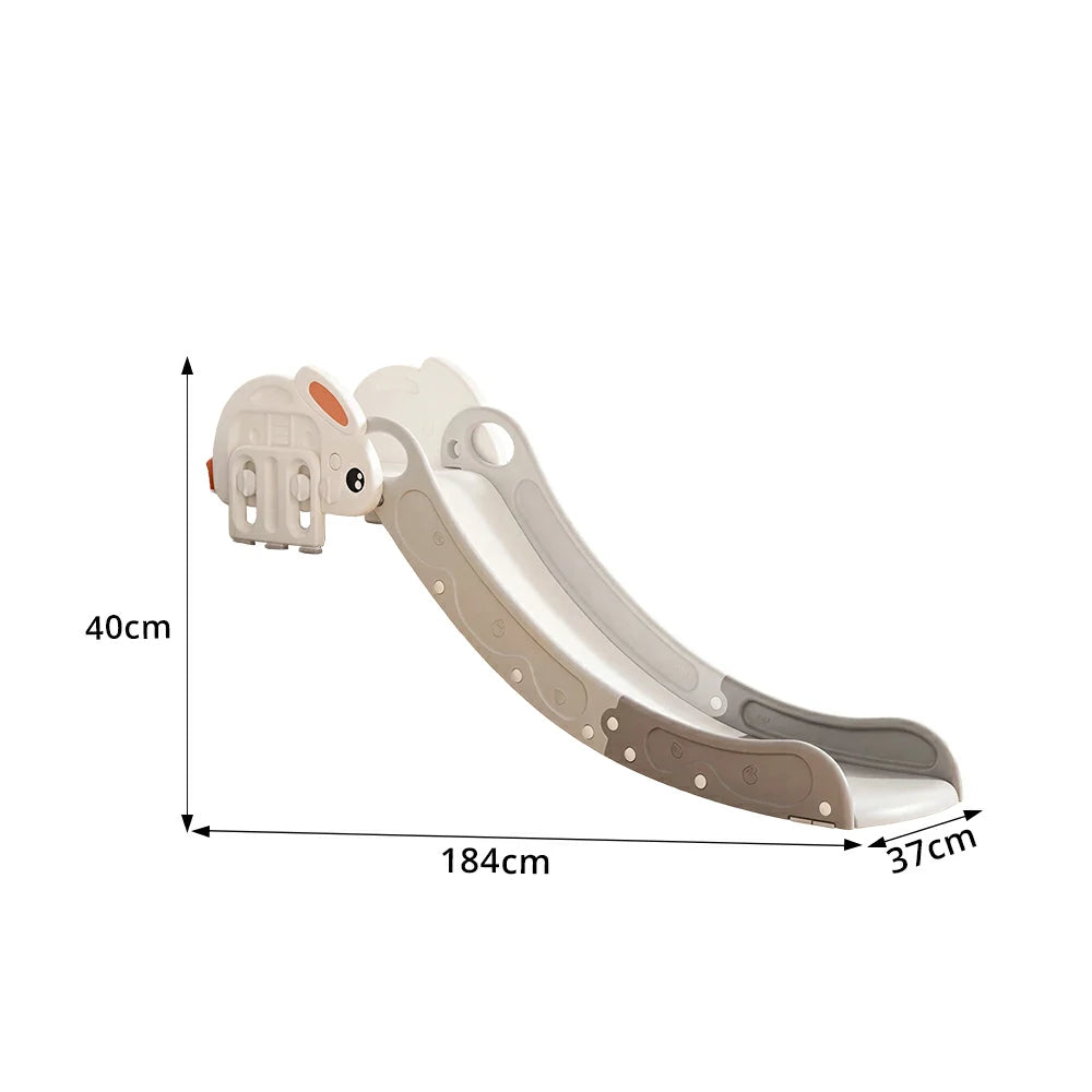 LIVARA Rabbit Shape Kids Indoor Slide with Adjustable Handrail and Anti-slip Design for Bedroom Living Room and Kids Room