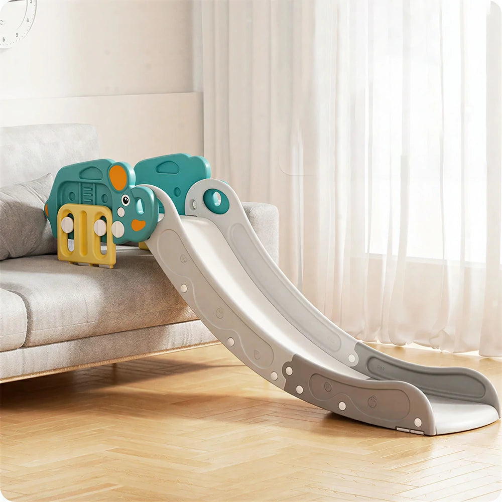 LIVARA Mammoth Shape Kids Indoor Slide with Adjustable Handrail and Anti-slip Design for Bedroom Living Room and Kids Room