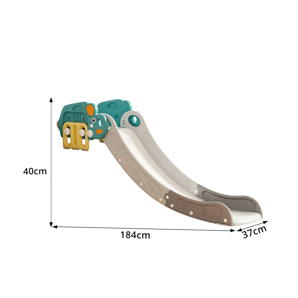 LIVARA Mammoth Shape Kids Indoor Slide with Adjustable Handrail and Anti-slip Design for Bedroom Living Room and Kids Room
