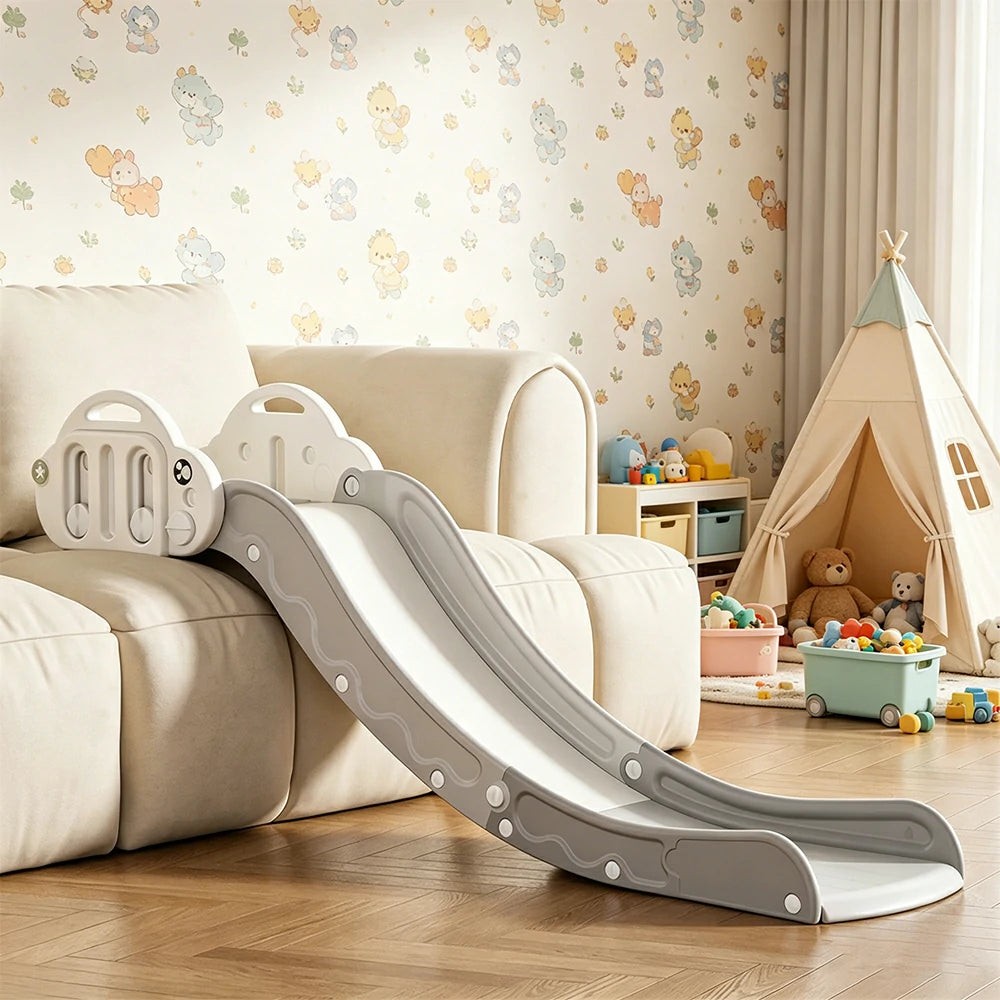 LIVARA Kids Home Slide with Rounded Safety Design and Easy Storage for Family Play and Kids Activity Space