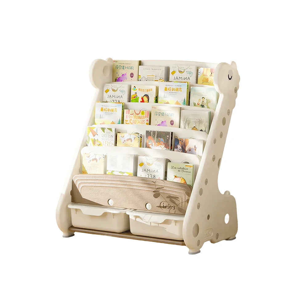 LIVARA Kids Book and Toy Storage Cabinet with Open Shelves and Storage Boxes for Kids Room and Learning Space