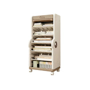 LIVARA Desk Side Storage Rack with Adjustable Shelves and Wheels for Study Room Learning Area and Office