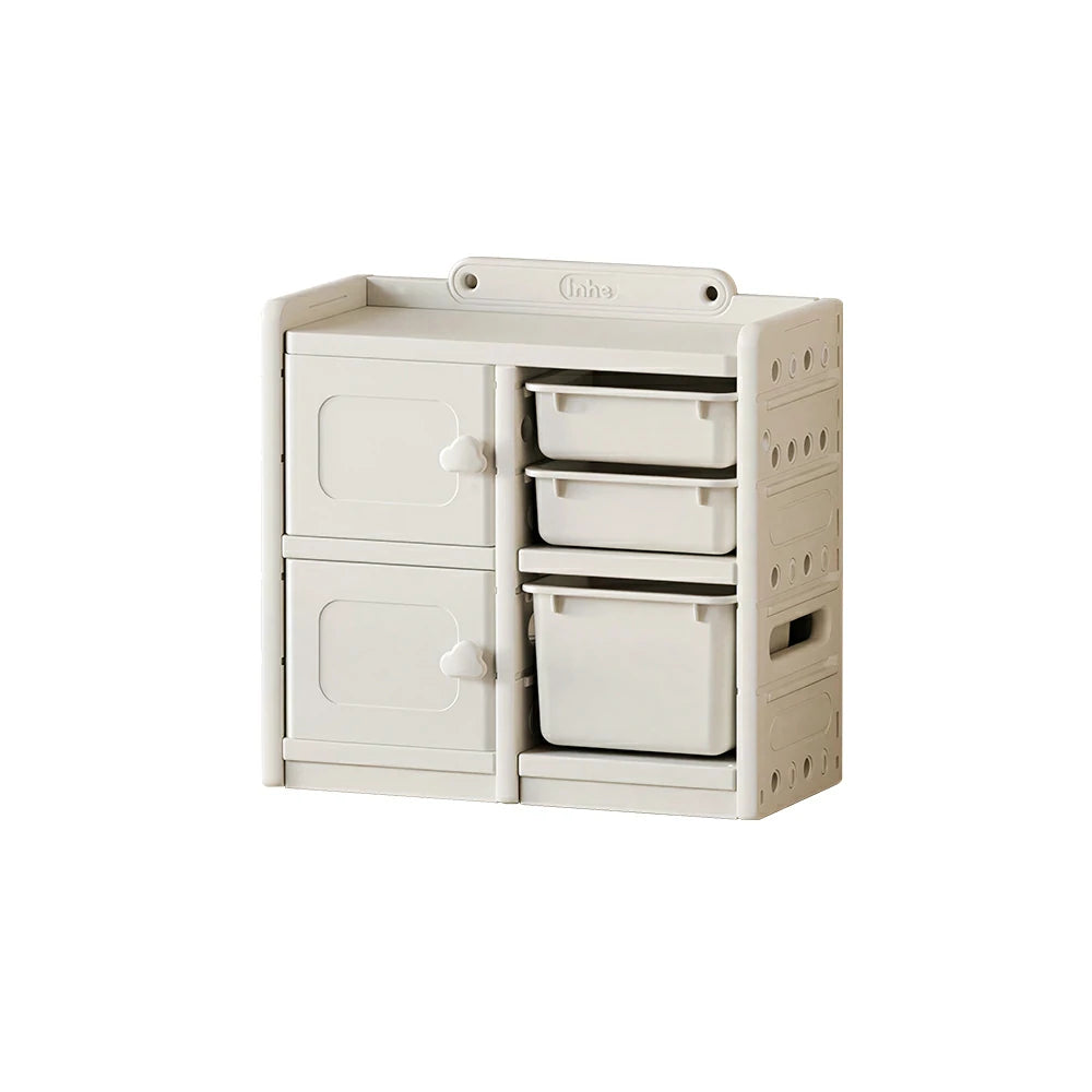 LIVARA Kids Storage Cabinet with Open Storage and Drawer Boxes 73x33x67cm for Kids Room and Playroom