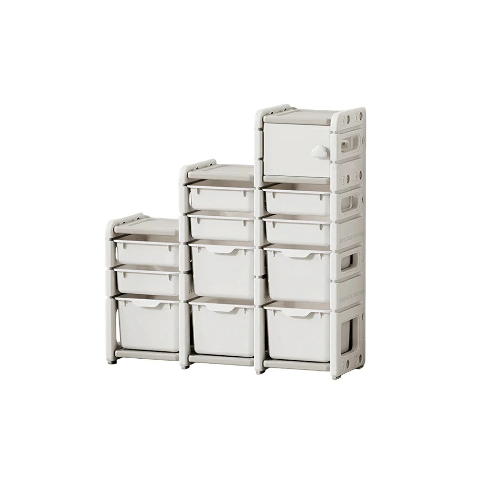 LIVARA Kids Storage Cabinet with Open Storage and Drawer Boxes 102x33x108cm for Kids Room and Playroom