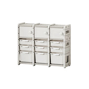 LIVARA Kids Storage Cabinet with Open Storage and Drawer Boxes 102x33x84cm for Kids Room and Playroom