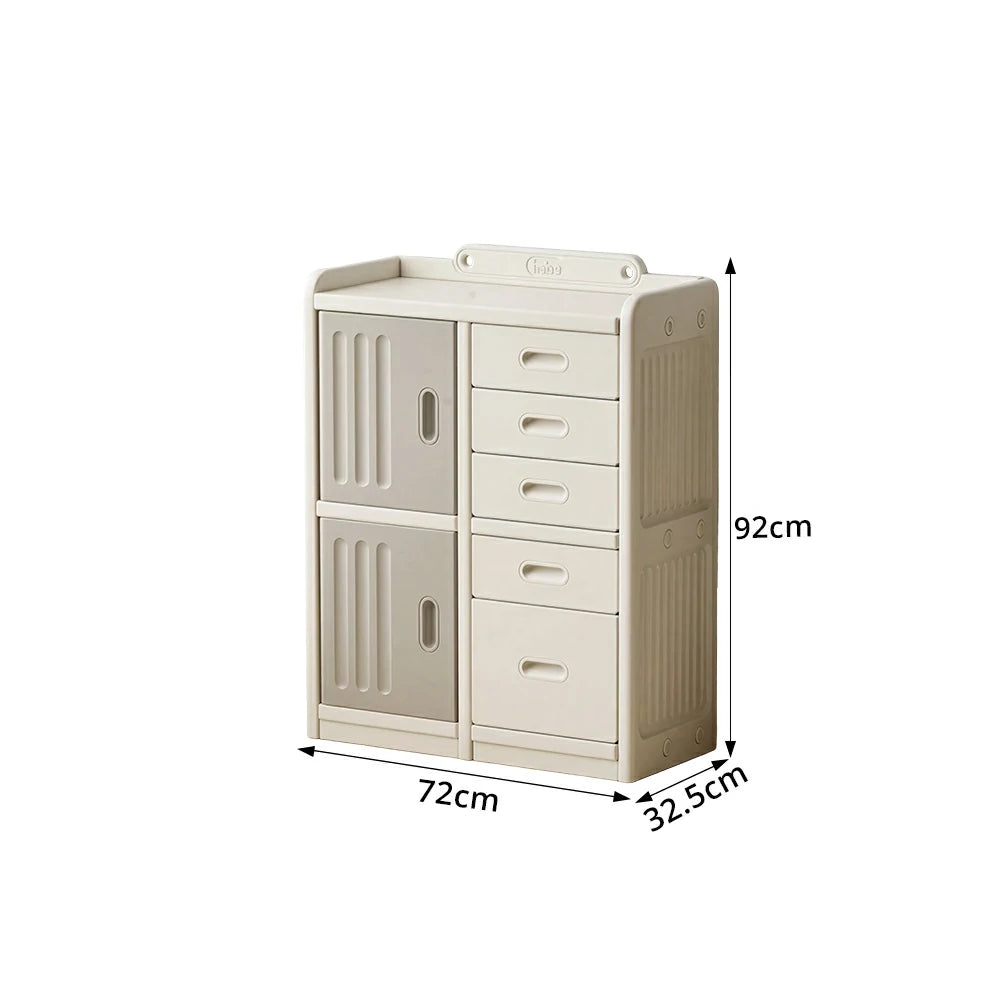 LIVARA Kids Storage Cabinet with Large Capacity Storage and Feeding Platform for Kids Room Living Room and Nursery