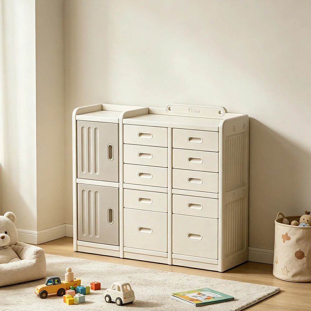 LIVARA Kids Toy Storage Cabinet with Adjustable Shelves and Multi-layer Storage for Kids Room and Playroom