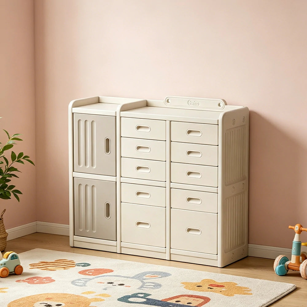 LIVARA Kids Toy Storage Cabinet with Adjustable Shelves and Multi-layer Storage for Kids Room and Playroom