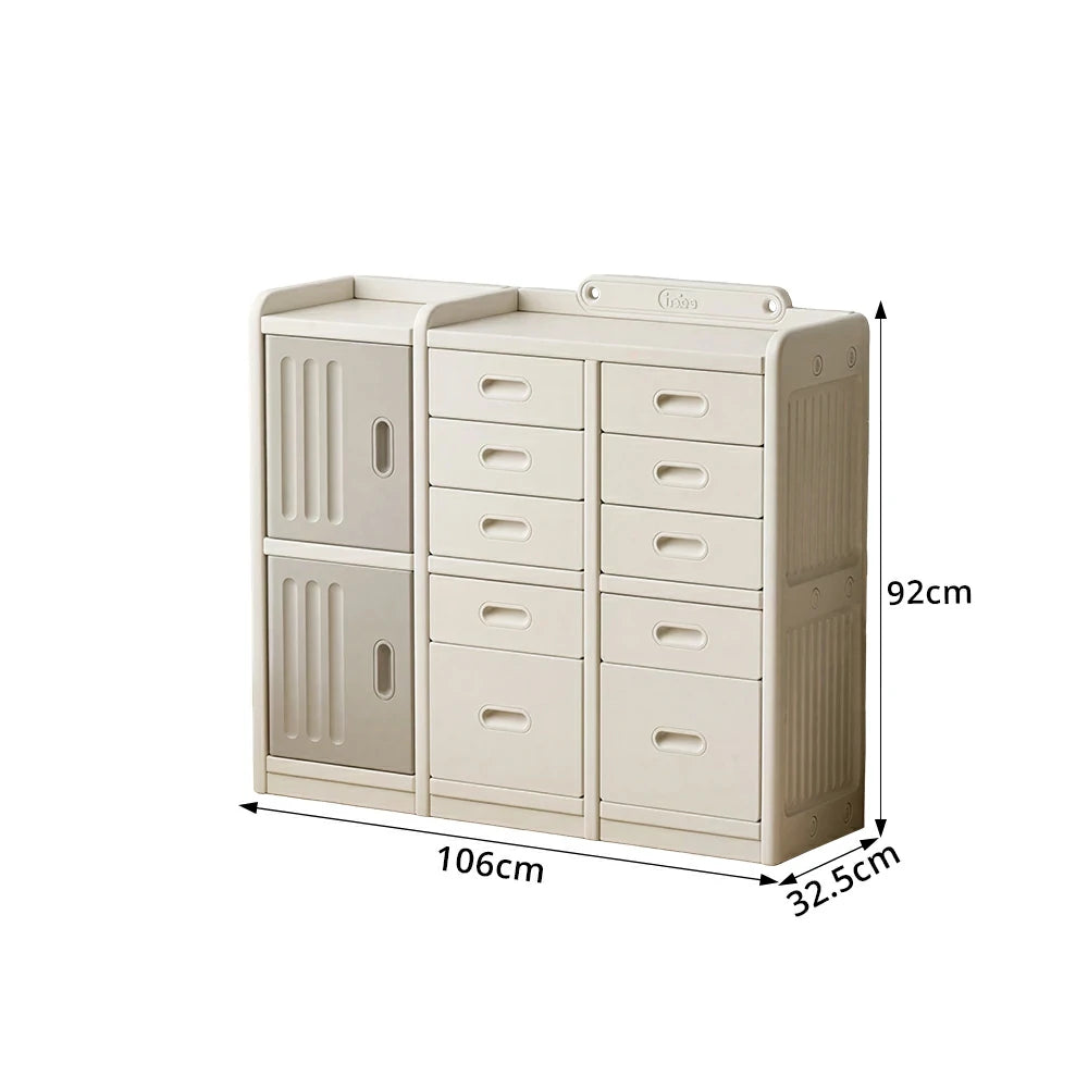 LIVARA Kids Toy Storage Cabinet with Adjustable Shelves and Multi-layer Storage for Kids Room and Playroom