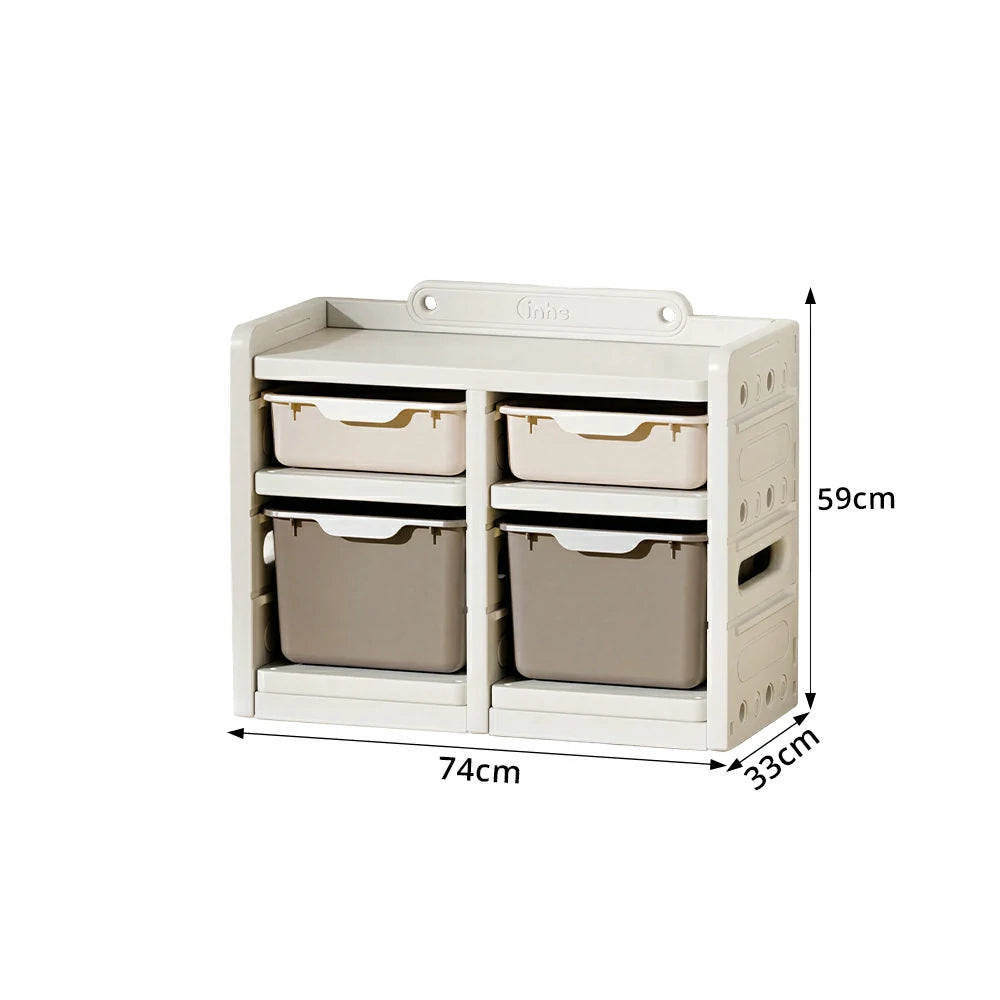 LIVARA Kids Storage Cabinet with Food-Grade PE and Play House Design 74cm for Kids Room and Playroom