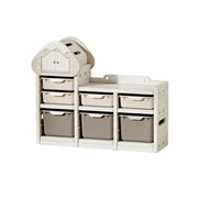 LIVARA Kids Storage Cabinet with Food-Grade PE and Play House Design 111cm for Kids Room and Playroom