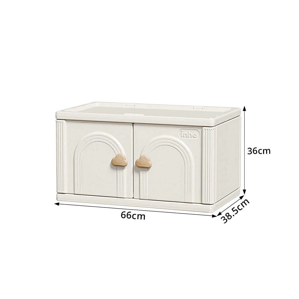 LIVARA Kids Storage Cabinet with Hanging Space and Feeding Platform for Kids Room Living Room and Nursery