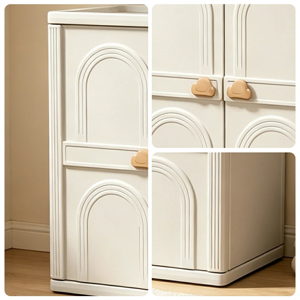 LIVARA Kids Nursery Storage Cabinet with Food-Grade PE and Top Shelf for Kids Room and Home Storage