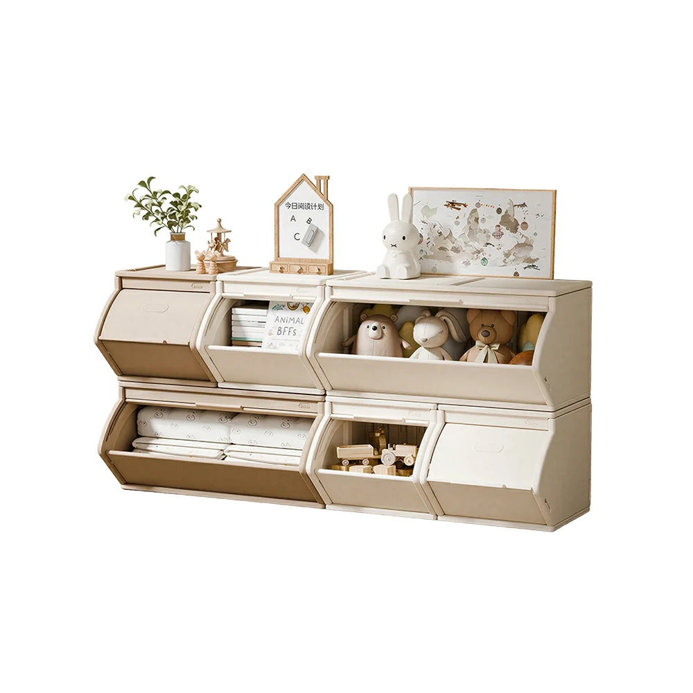 LIVARA Modular Storage Cabinet with DIY Combination and Dust-Proof Doors for Kids Room Bedroom and Living Room - Brown