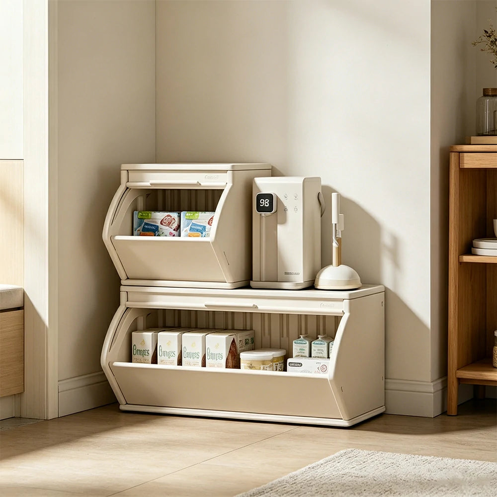 LIVARA Modular Storage Cabinet with DIY Combination and Dust-Proof Doors for Kids Room Bedroom and Living Room - White