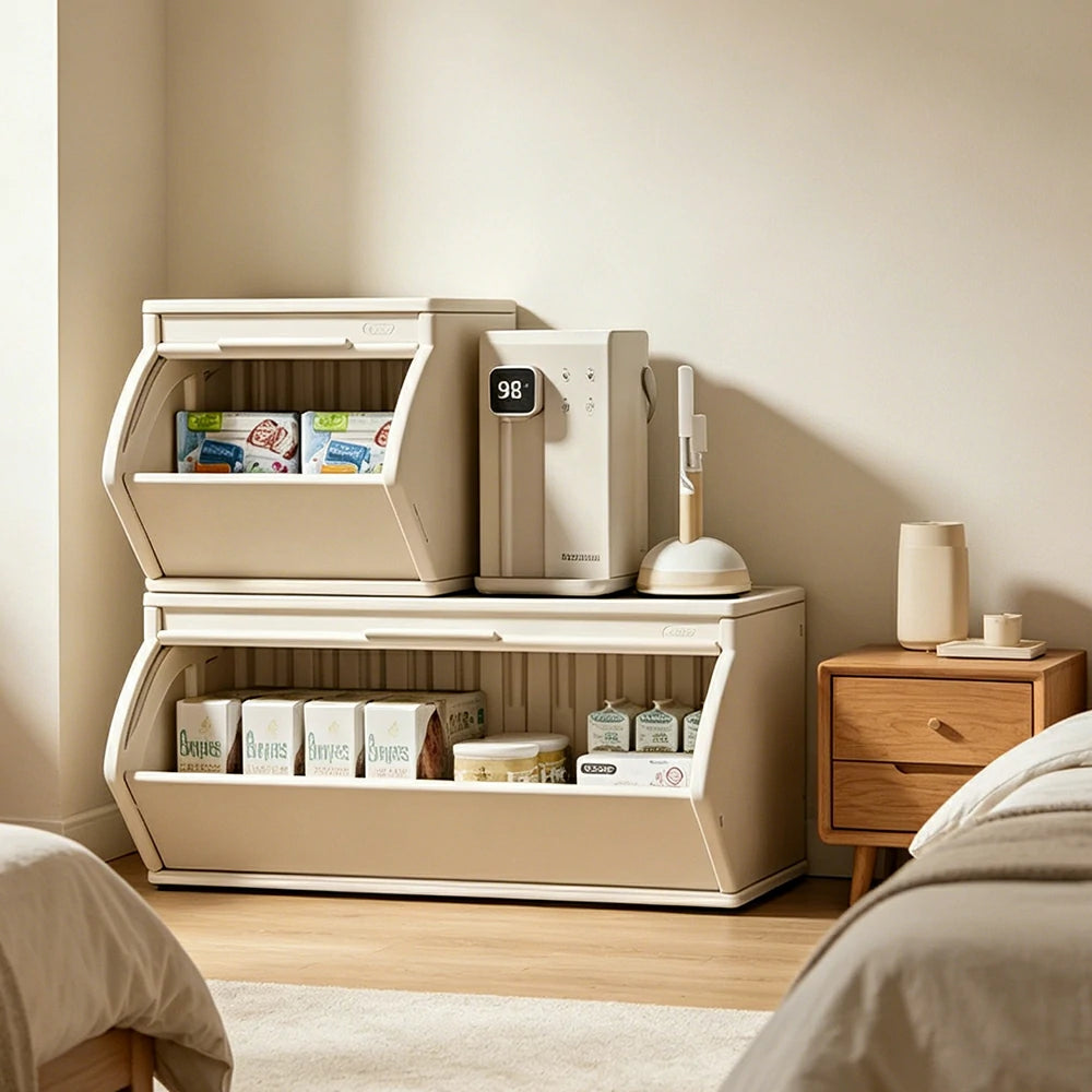LIVARA Modular Storage Cabinet with DIY Combination and Dust-Proof Doors for Kids Room Bedroom and Living Room - White