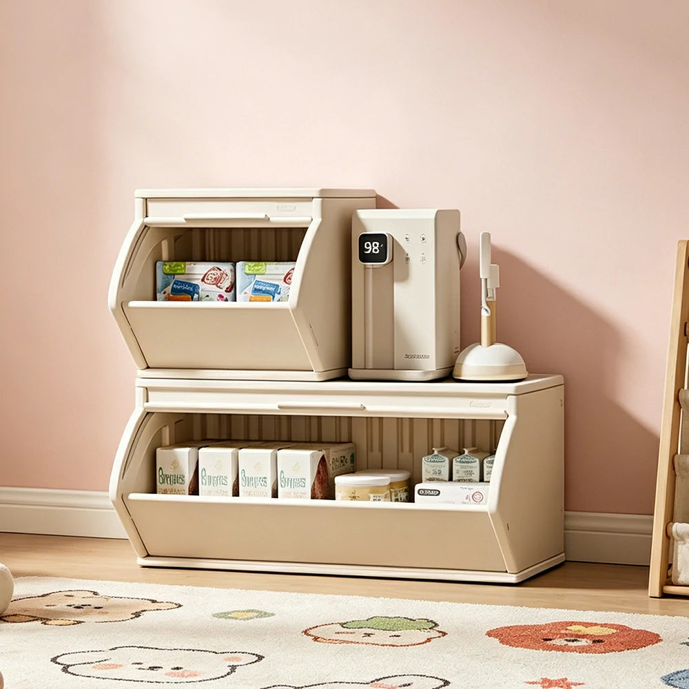 LIVARA Modular Storage Cabinet with DIY Combination and Dust-Proof Doors for Kids Room Bedroom and Living Room - White