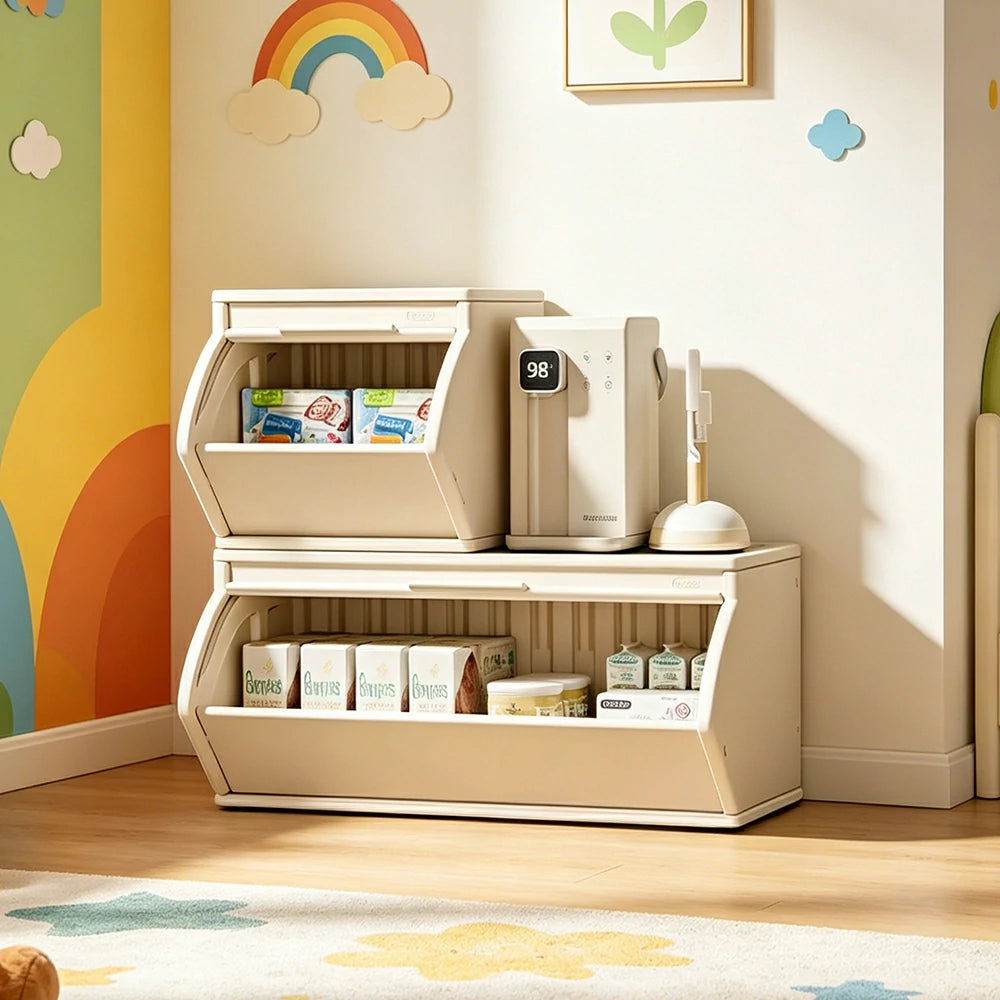 LIVARA Modular Storage Cabinet with DIY Combination and Dust-Proof Doors for Kids Room Bedroom and Living Room - White