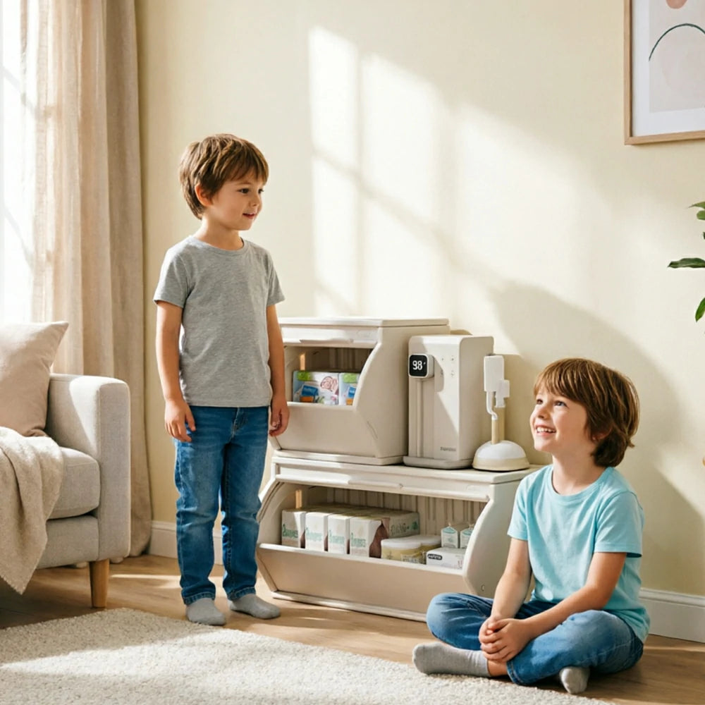 LIVARA Modular Storage Cabinet with DIY Combination and Dust-Proof Doors for Kids Room Bedroom and Living Room - White
