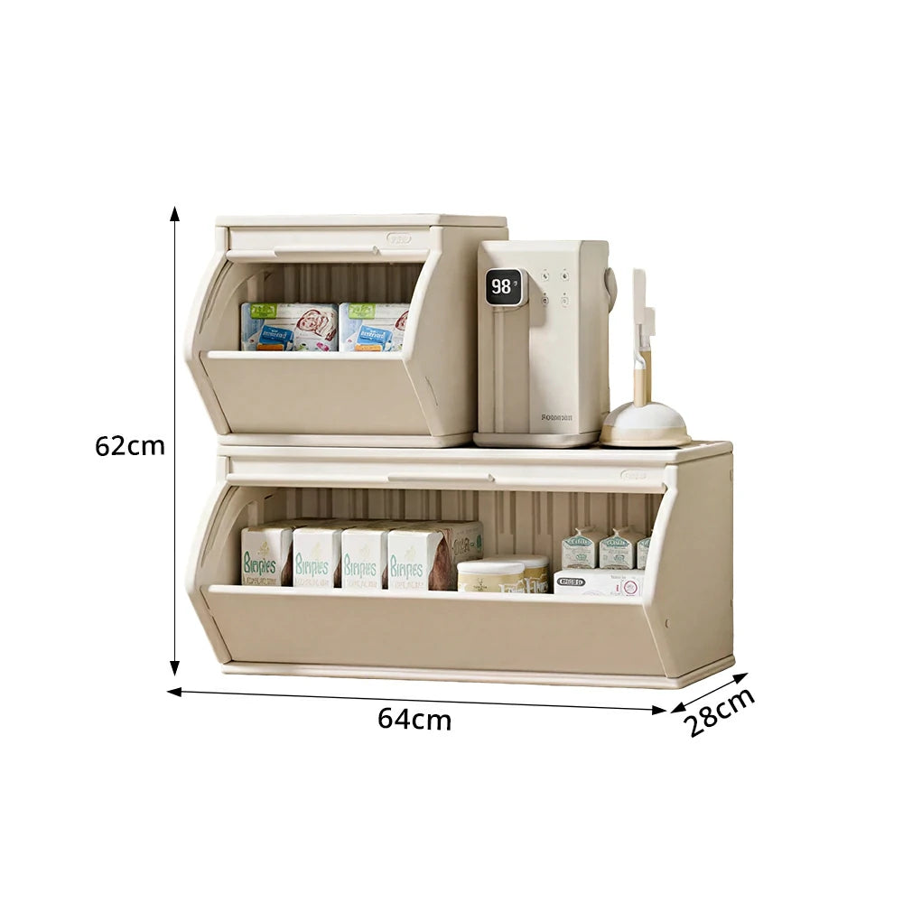 LIVARA Modular Storage Cabinet with DIY Combination and Dust-Proof Doors for Kids Room Bedroom and Living Room - White