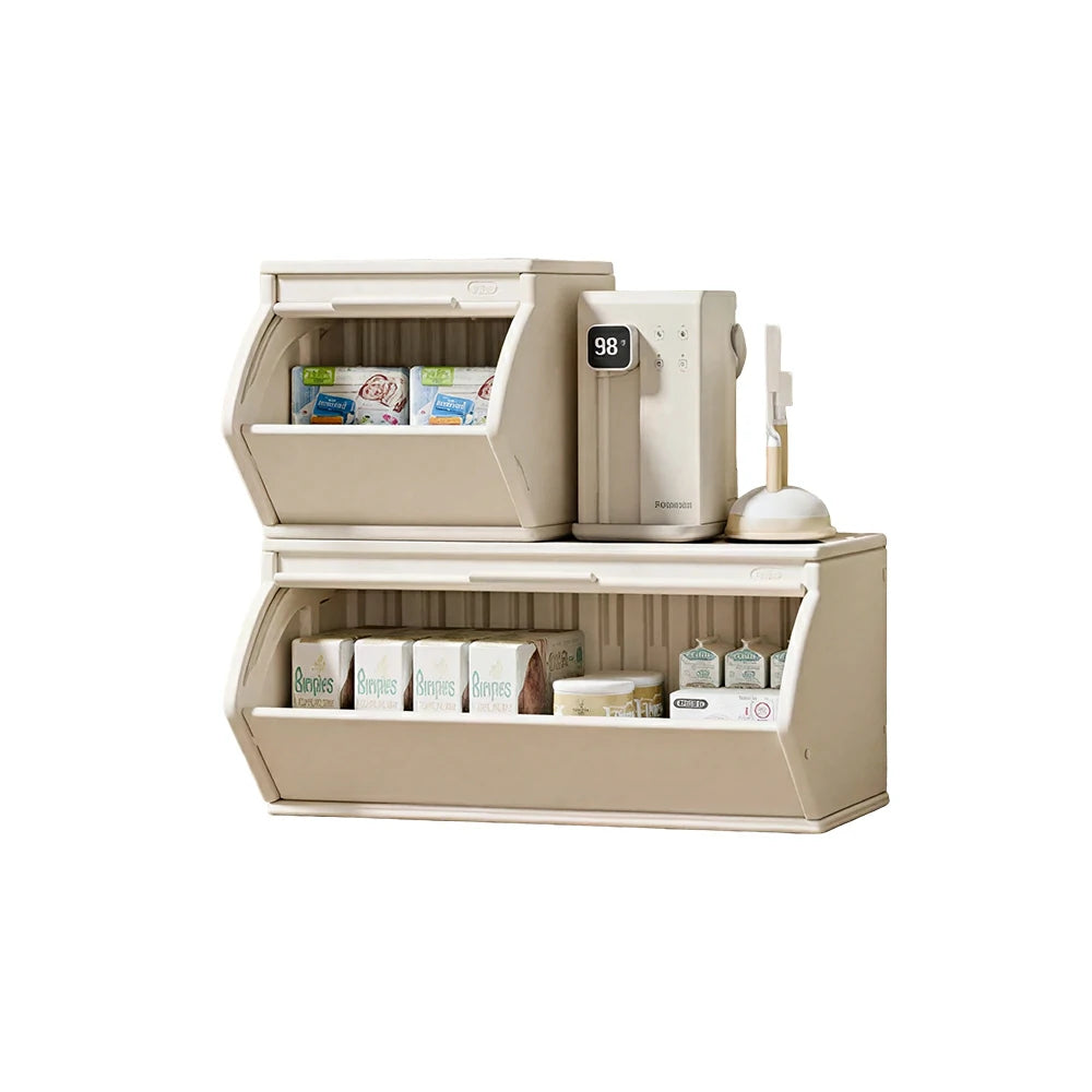 LIVARA Modular Storage Cabinet with DIY Combination and Dust-Proof Doors for Kids Room Bedroom and Living Room - White