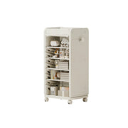 LIVARA Kids Mobile Bookcase with Adjustable Shelves and Wheels for Kids Room Study Area and Reading Space - White