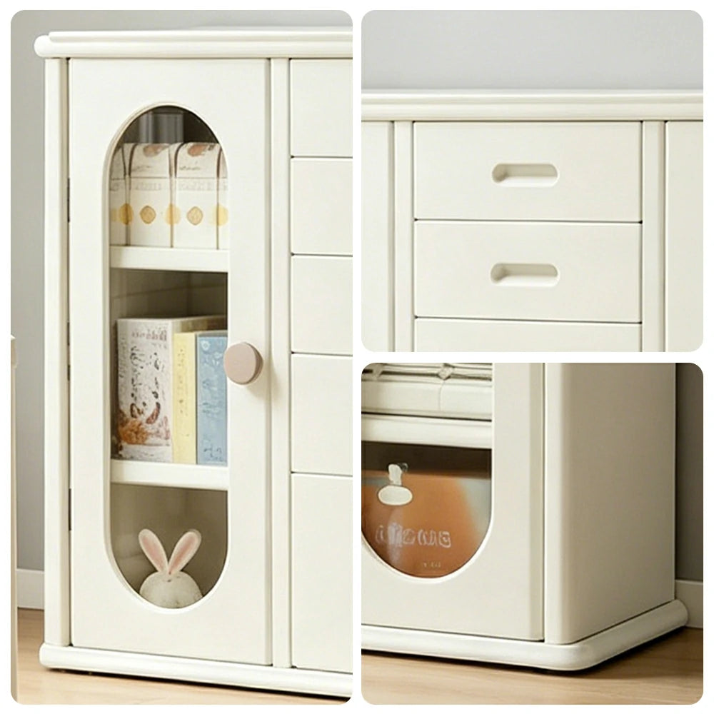 LIVARA Baby Nursery Storage Cabinet with Visual Doors and Dust-Proof Storage for Nursery and Home Organisation