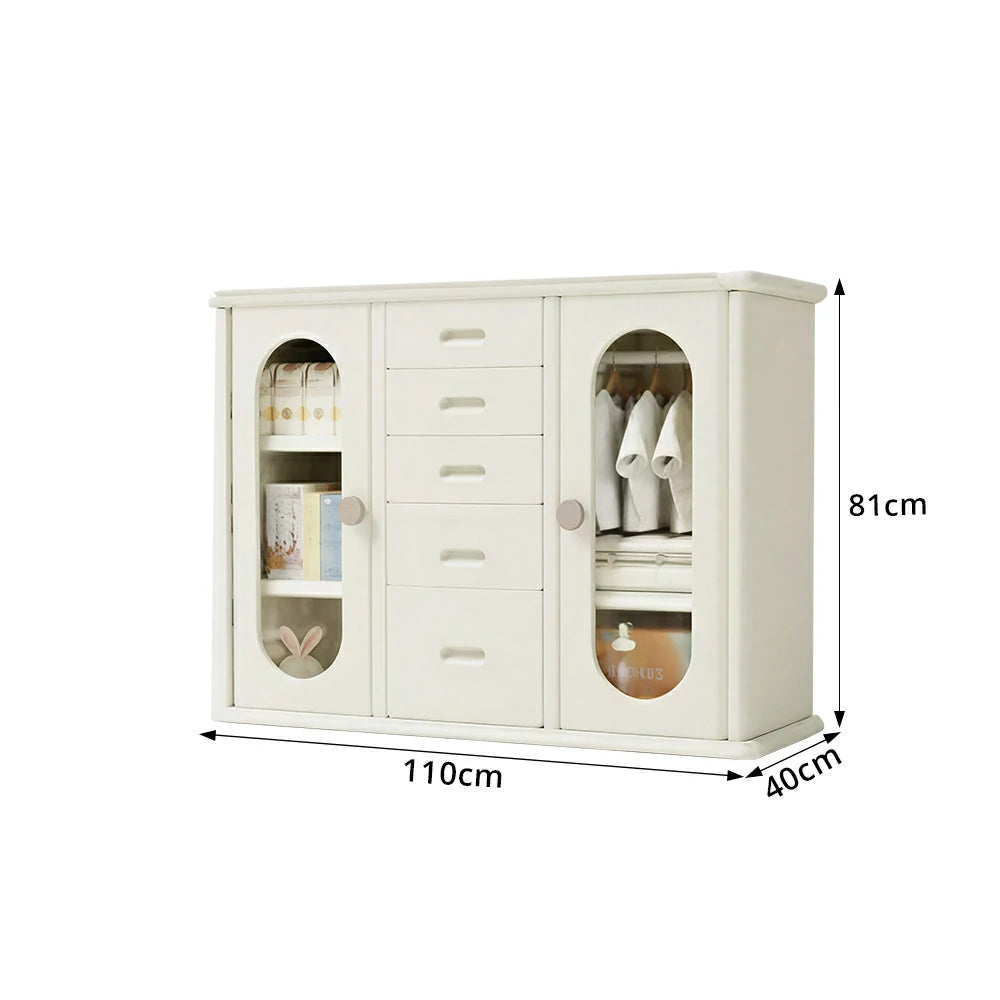 LIVARA Baby Nursery Storage Cabinet with Visual Doors and Dust-Proof Storage for Nursery and Home Organisation