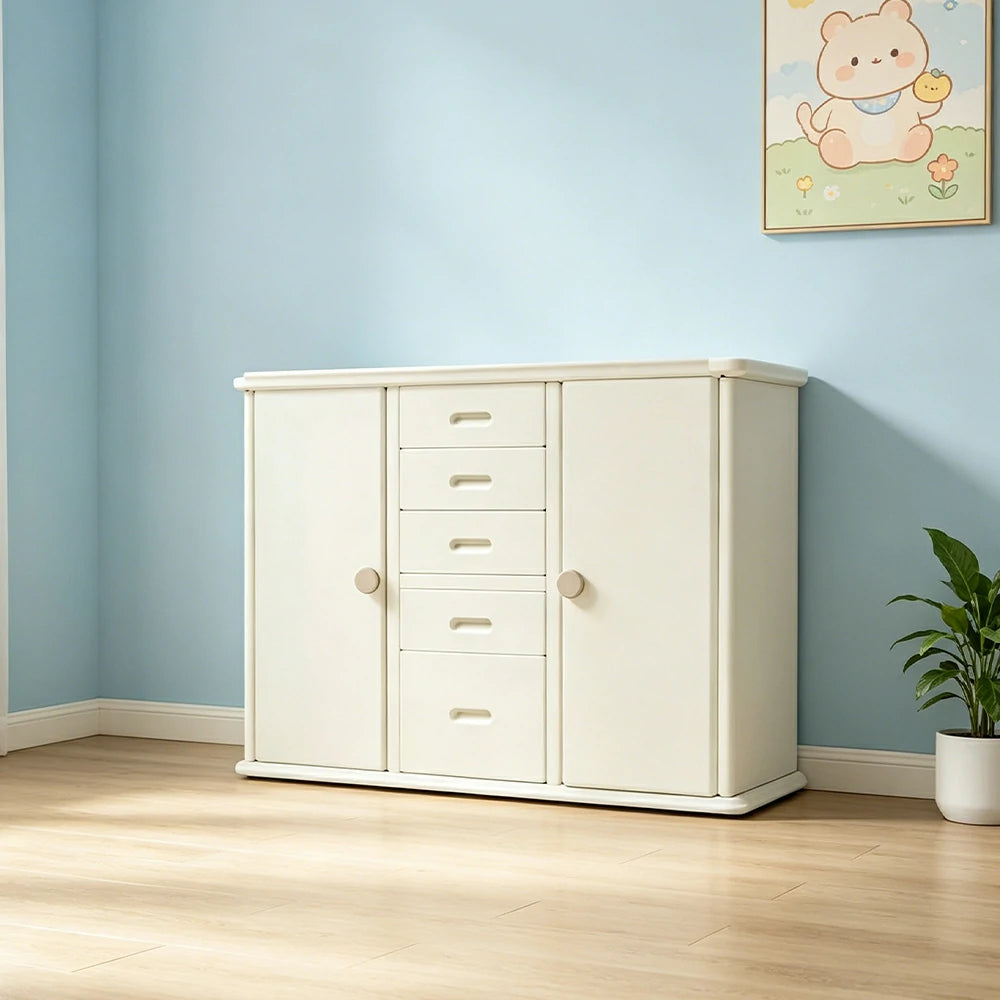 LIVARA Baby Kids Storage Cabinet with Feeding Platform and Hanging Rail for Nursery Bedroom and Childcare Space